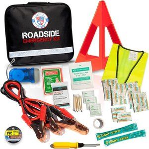 (62 Piece) Roadside Emergency Car Kit – with Jumper Cables
